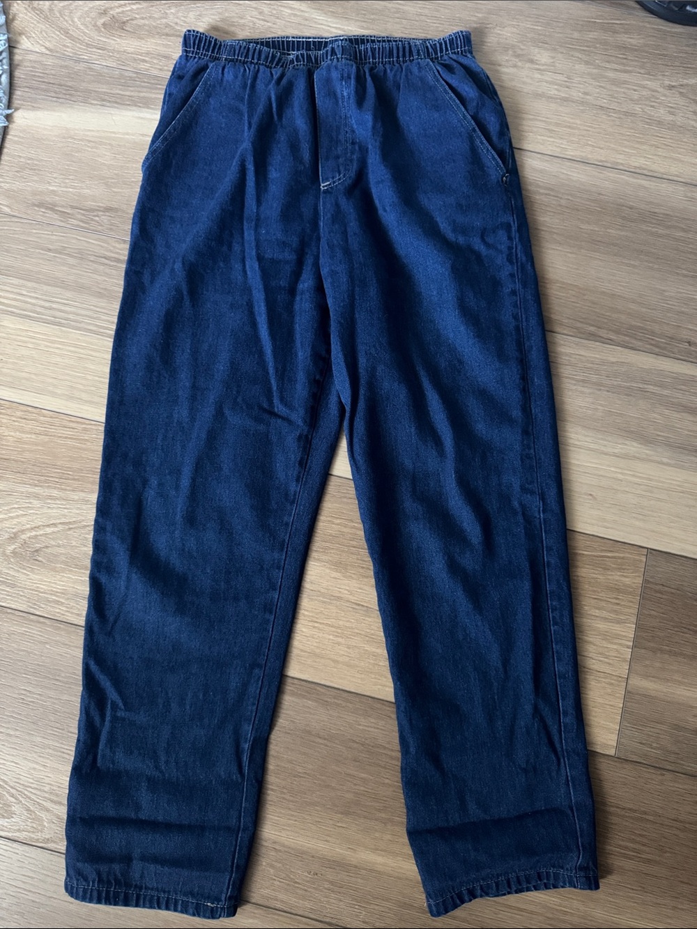 White Stag Dark Blue Denim Pants with Elastic Waist